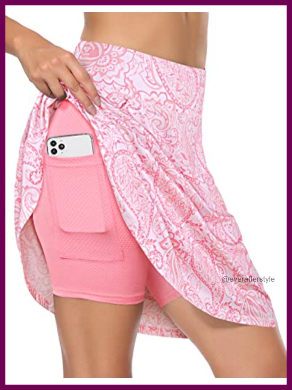 Women's Golf Skort with 3 Pockets 20" Knee Length High Waisted A-Line Skort